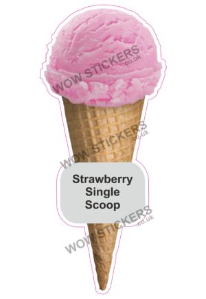 Strawberry Scoop Ice Cream Waffle Cone