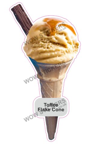 Toffee Scoop Ice Cream Cone with Flake