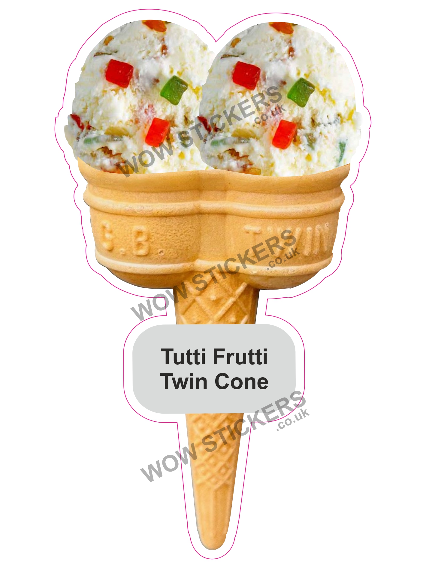 Tutti Frutti Scoop Ice Cream Waffle Cone