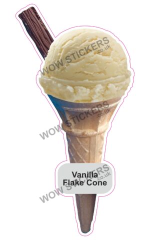 Vanilla Scoop Ice Cream Cone with Flake