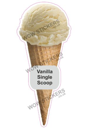 Vanilla Scoop Ice Cream Waffle Cone