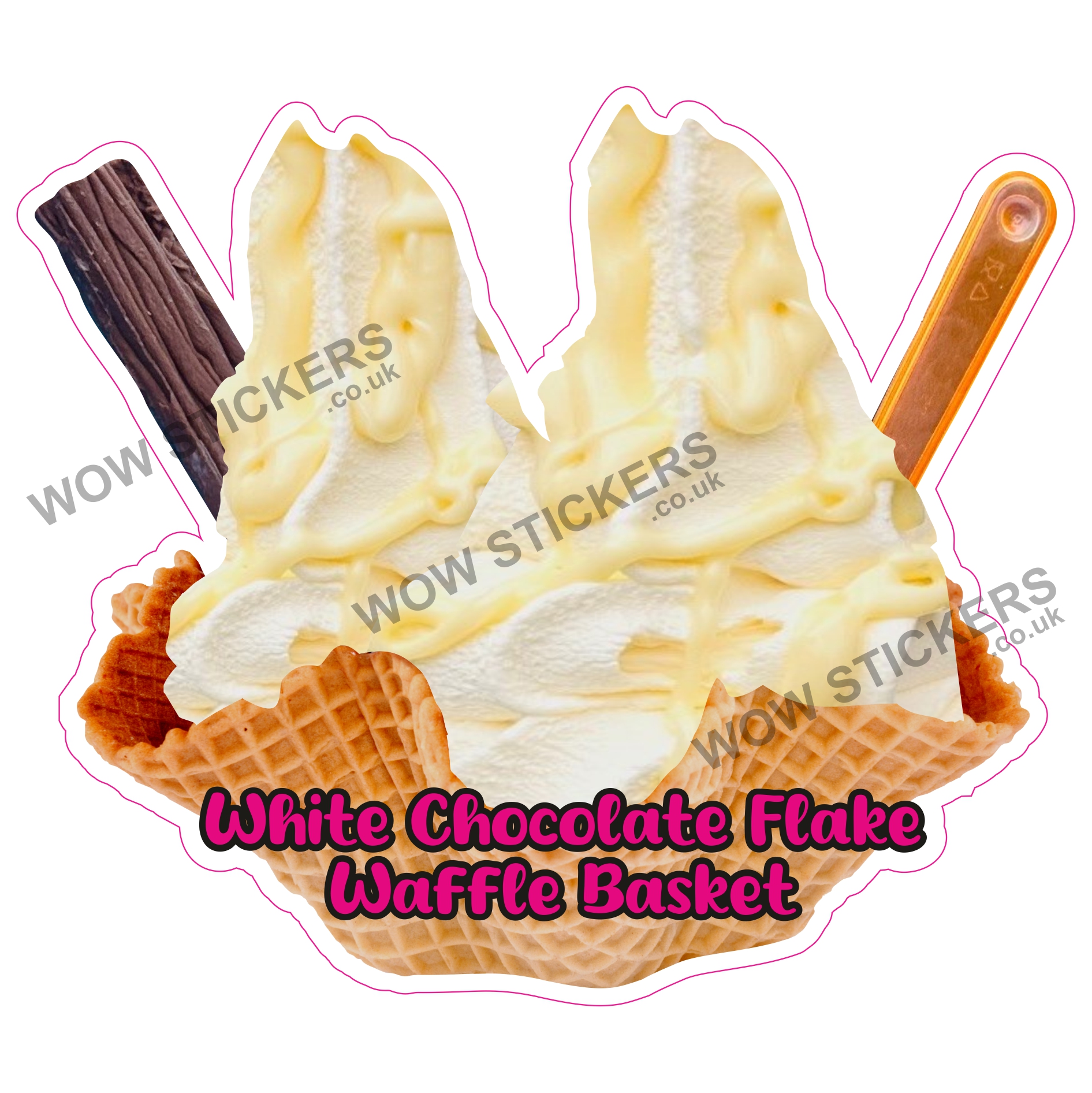 White Chocolate Flake Waffle Basket