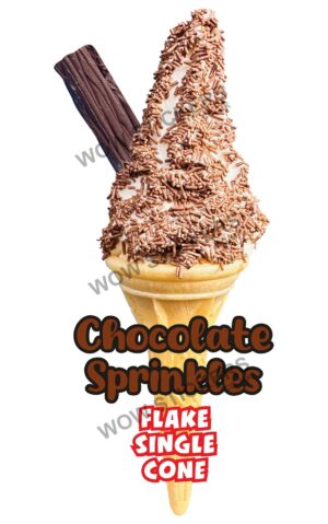 Chocolate Sprinkles Cone with Flake