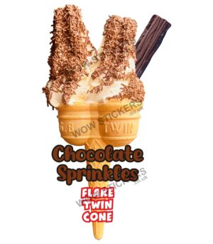 Chocolate Sprinkles Twin Cone with Flake