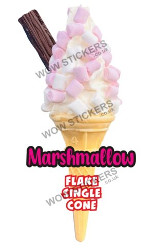 Marshmallow Cone with Flake