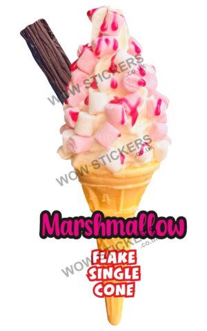 Marshmallow Cone with Sauce & Flake
