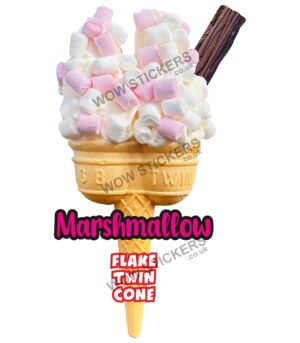 Marshmallow Twin Cone with Flake