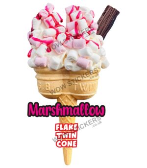Marshmallow Twin Cone with Sauce & Flake