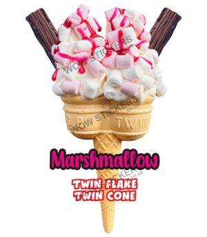 Marshmallow Twin Cone with Sauce & Flake