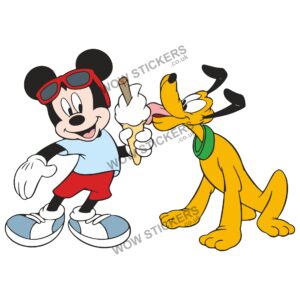 Mickey Mouse and Pluto with Ice Cream