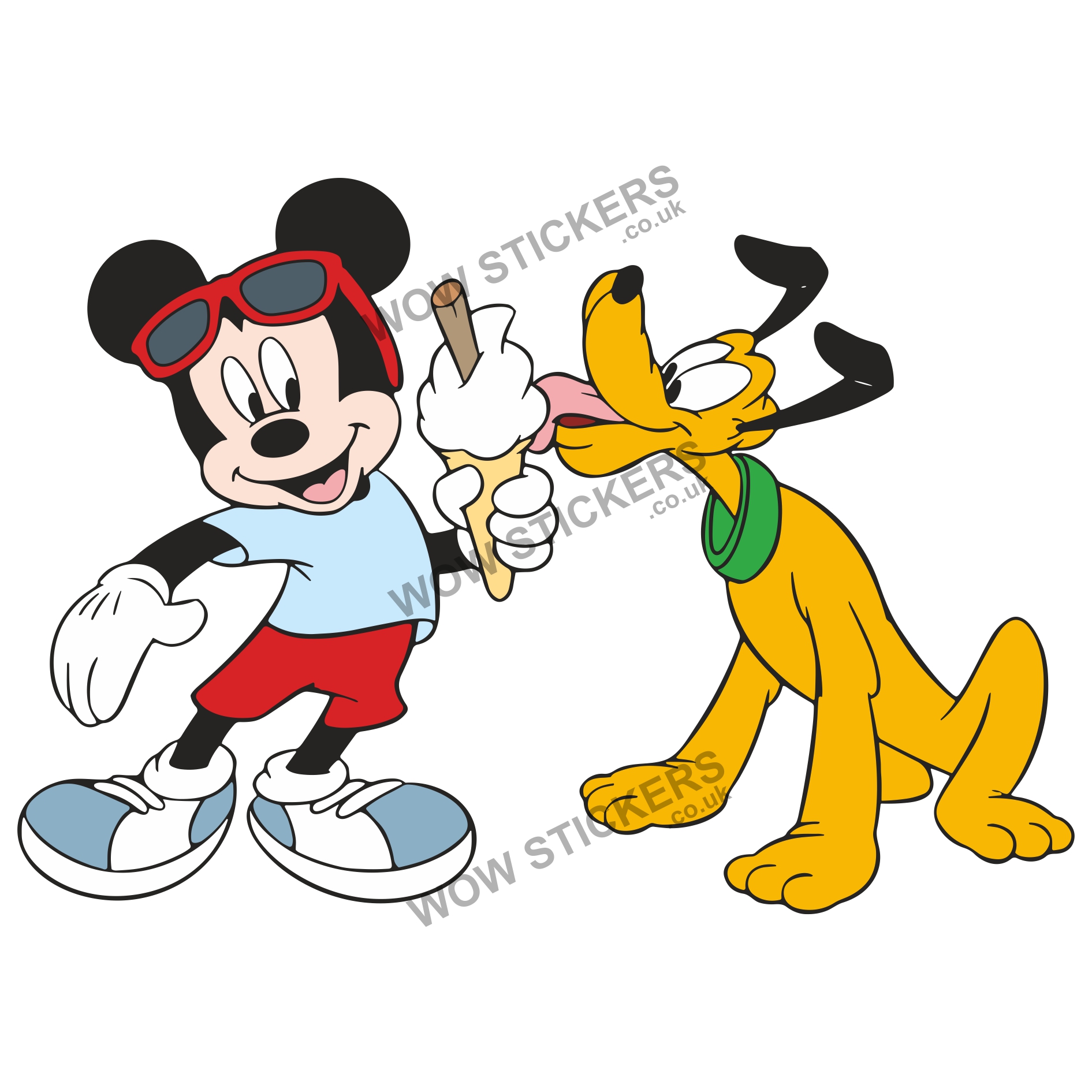 Mickey Mouse and Pluto with Ice Cream