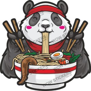 Panda with Noodles Food Mascot