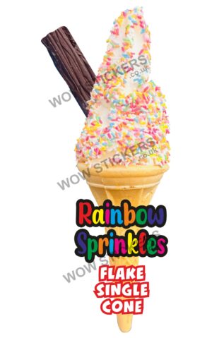 Rainbow Sprinkles Cone with Flake