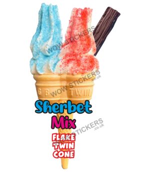 Sherbet Mix Twin Cone with Flake