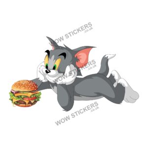 Tom from Tom & Jerry with a Burger