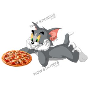 Tom from Tom & Jerry with a Pizza