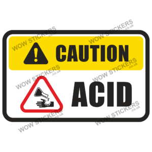 Caution Acid Health & Safety Sticker