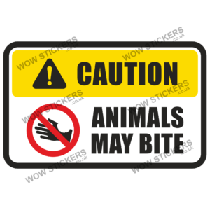 Caution Animals May Bite Health & Safety Sticker