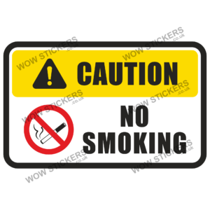 Caution No Smoking Health & Safety Sticker