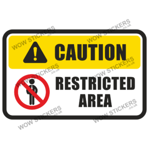 Caution Restricted Area Health & Safety Sticker