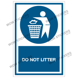 Do Not Litter Health & Safety Sticker