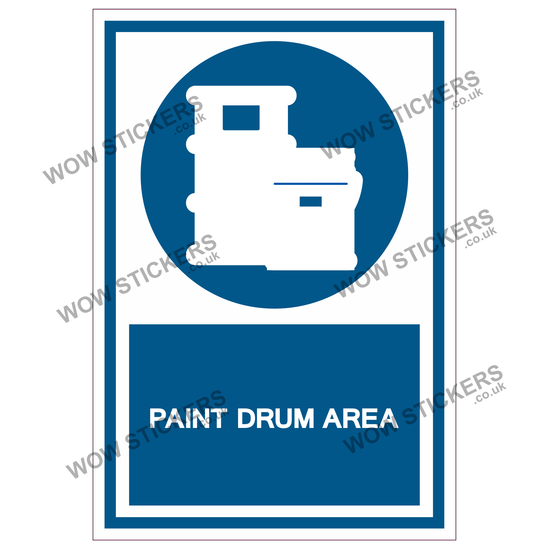 Paint Drum Area Health & Safety Sticker