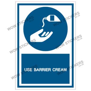 Use Barrier Cream Health & Safety Sticker