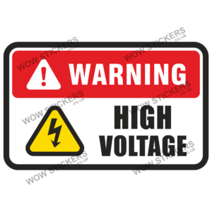 Warning High Voltage Health & Safety Sticker