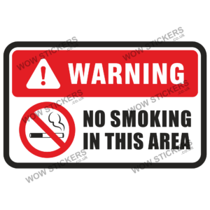 Warning No Smoking in This Area Health & Safety Sticker