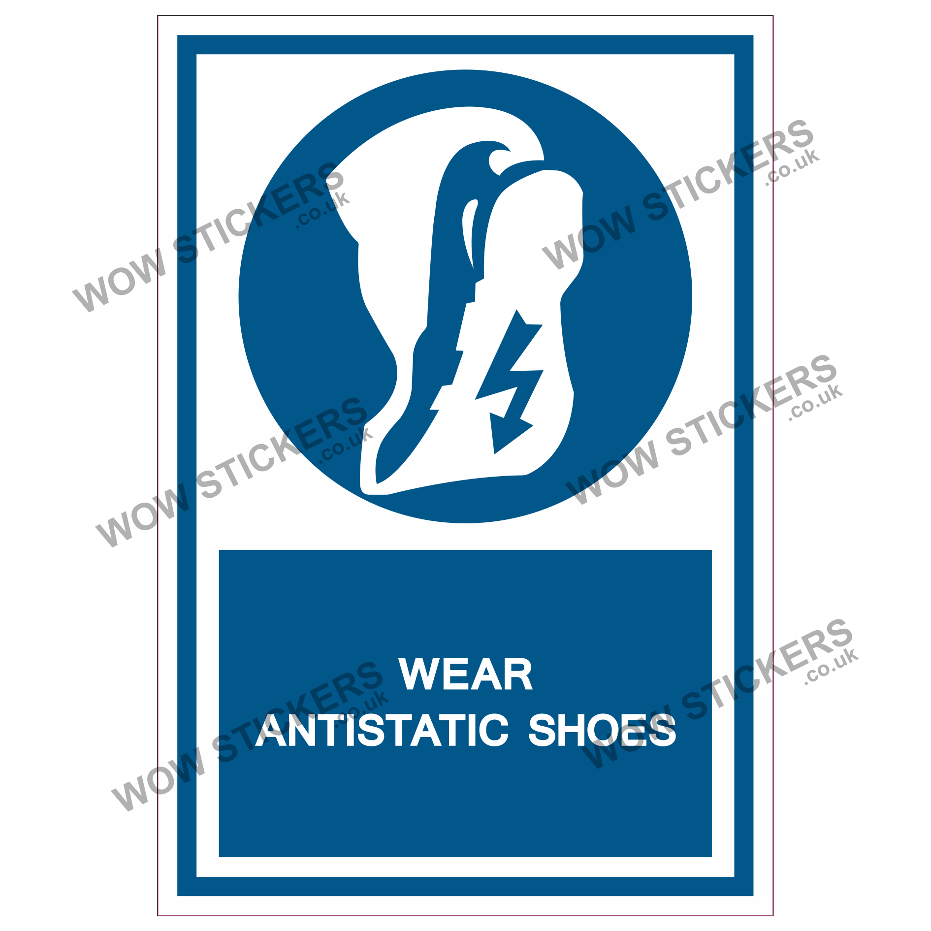 Wear Antistatic Shoes Health & Safety Sticker
