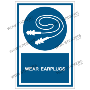 Wear Earplugs Health & Safety Sticker