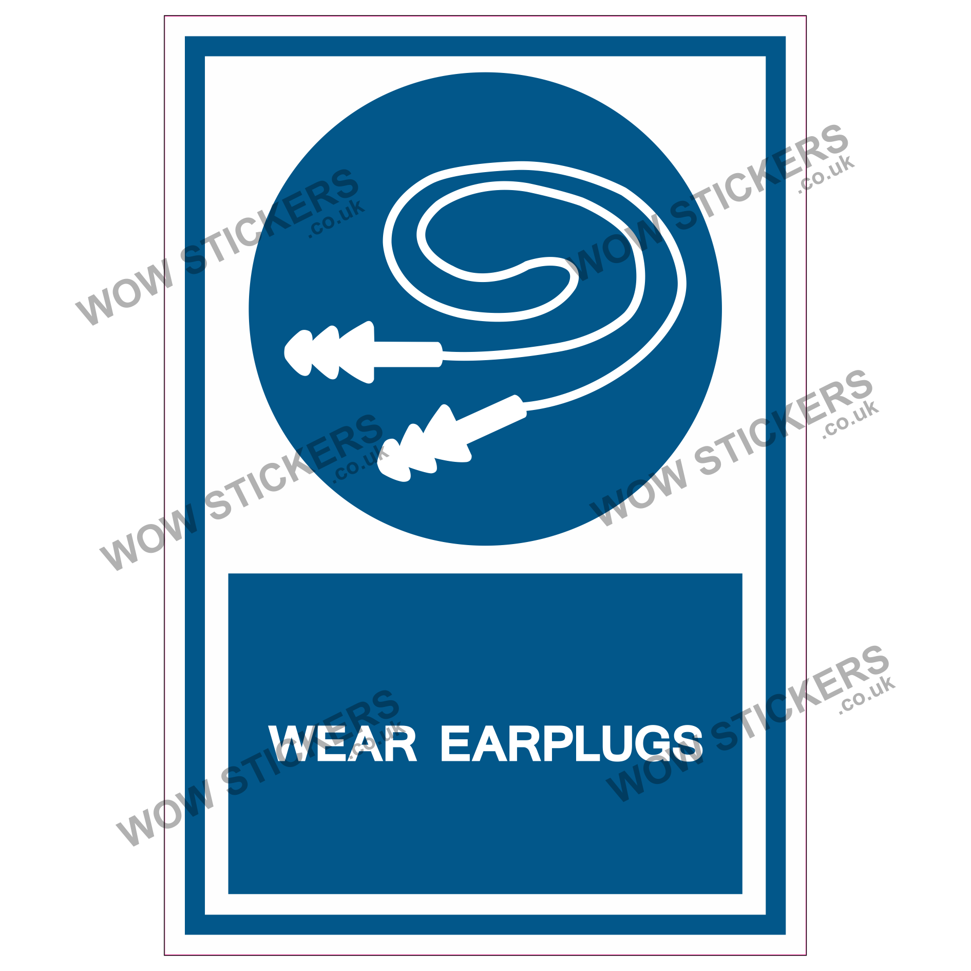 Wear Earplugs Health & Safety Sticker