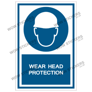 Wear Head Protection Health & Safety Sticker