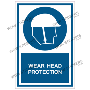 Wear Head Protection Health & Safety Sticker