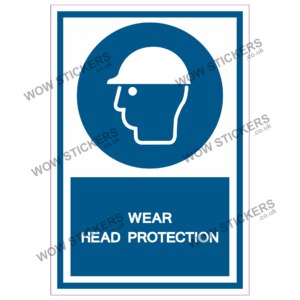 Wear Head Protection Health & Safety Sticker