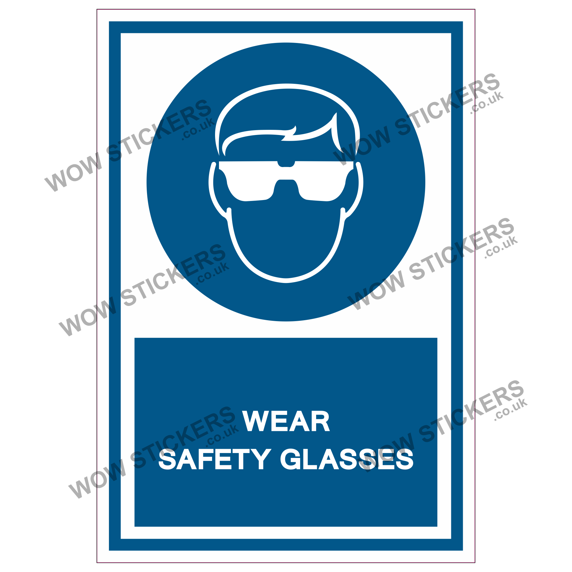 Wear Safety Glasses Health & Safety Sticker