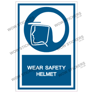 Wear Safety Helmet Health & Safety Sticker
